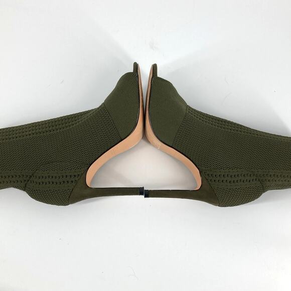 Catherine Catherine Malandrino Womens Green Knit Slip On Peep Toe Sock Boot 6 - Picture 9 of 10